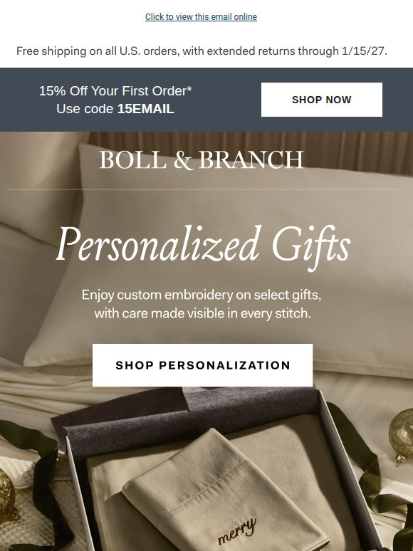 Add custom embroidery to select gifts