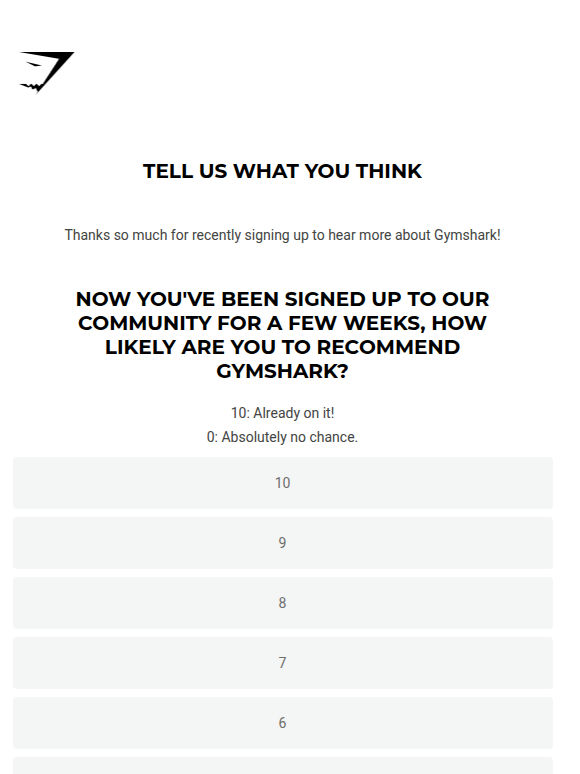 Help us build a better Gymshark 🤝