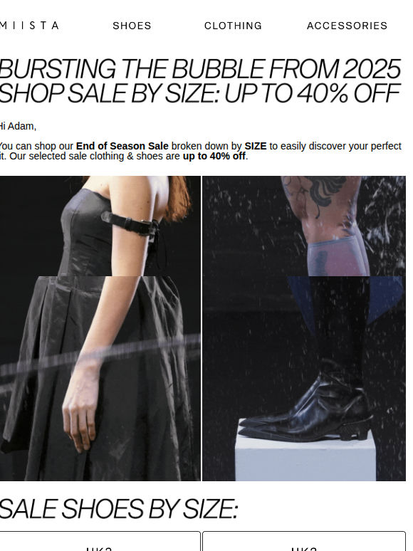 End of Season Sale: Shop By SIZE