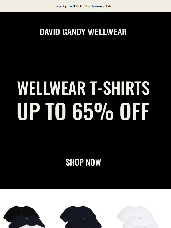 Save Up To 65% On Wellwear T-Shirts