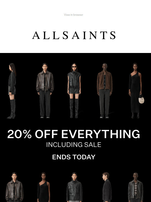 Last Day For 20% Off Everything