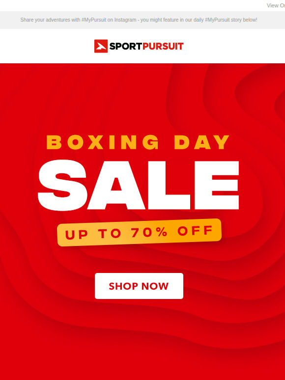 Order tonight - Boxing Day SALE