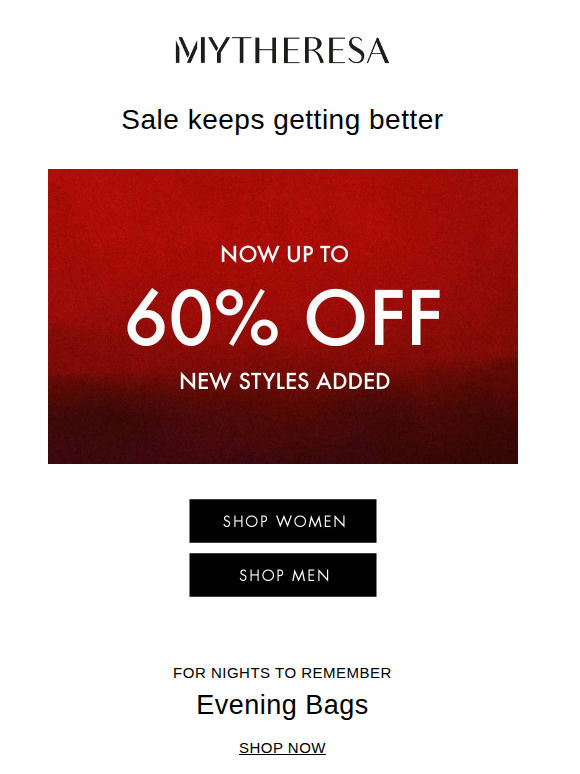 Over 2,000 additions to sale, up to 60% off