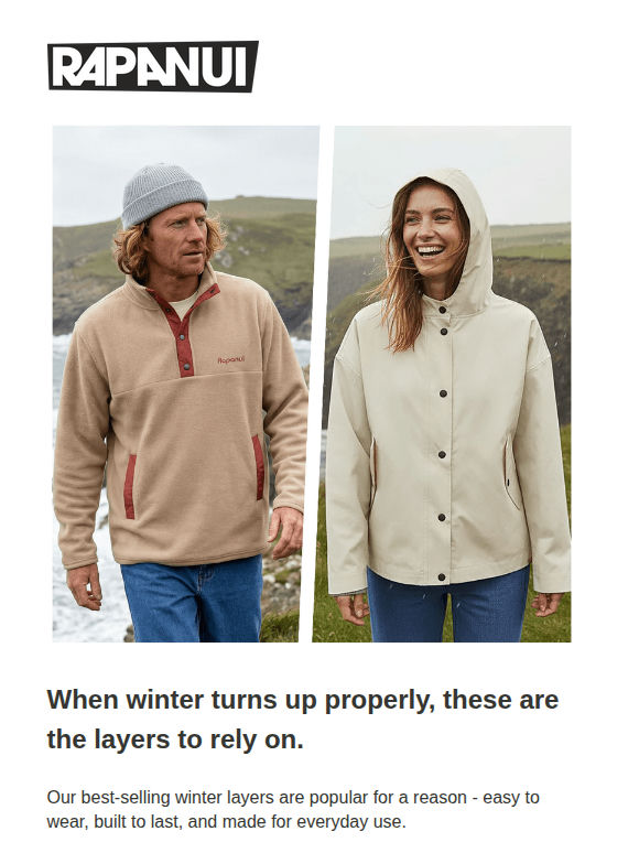 Make winter think twice. Warm layers + free delivery