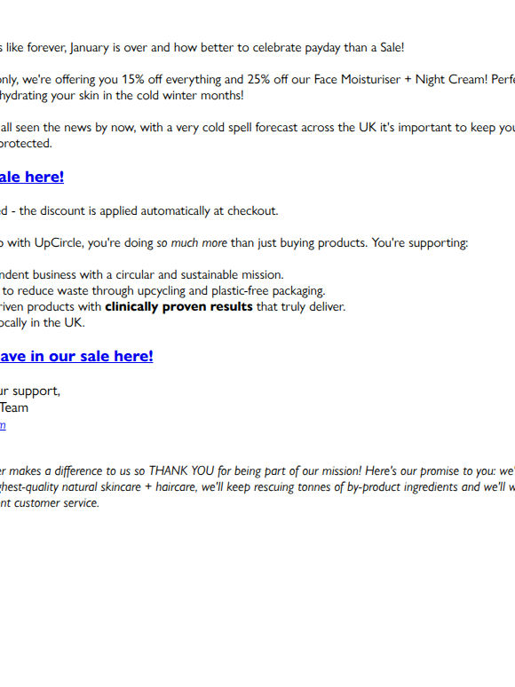 UpCircler, don't miss our First Sale of the Year! ✨