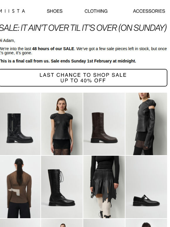 SALE: It ain't over til it's over (on Sunday)