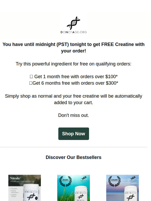 Free Creatine: ENDS TONIGHT ⌛