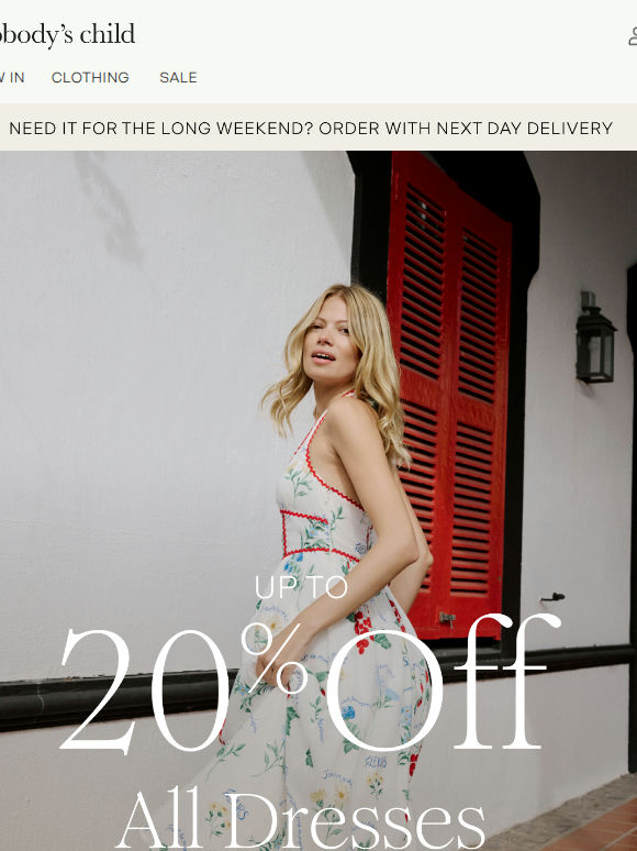 Up to 20% off dresses with pockets