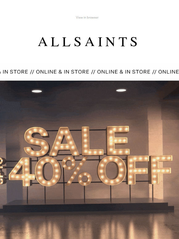 Sale Now On: Up To 40% Off
