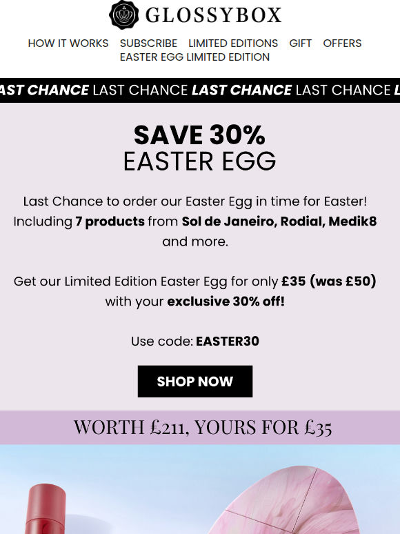 LAST CHANCE! Get 30% OFF the Easter Egg