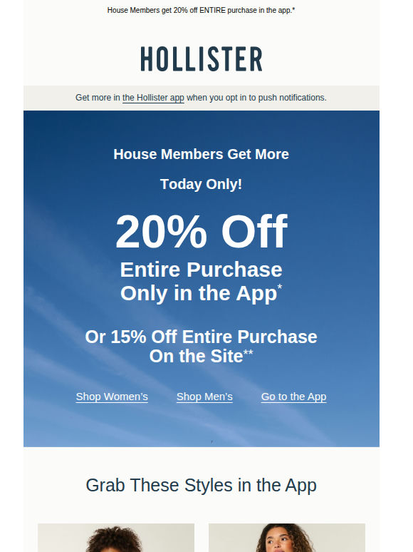 Get more when you shop in the app!