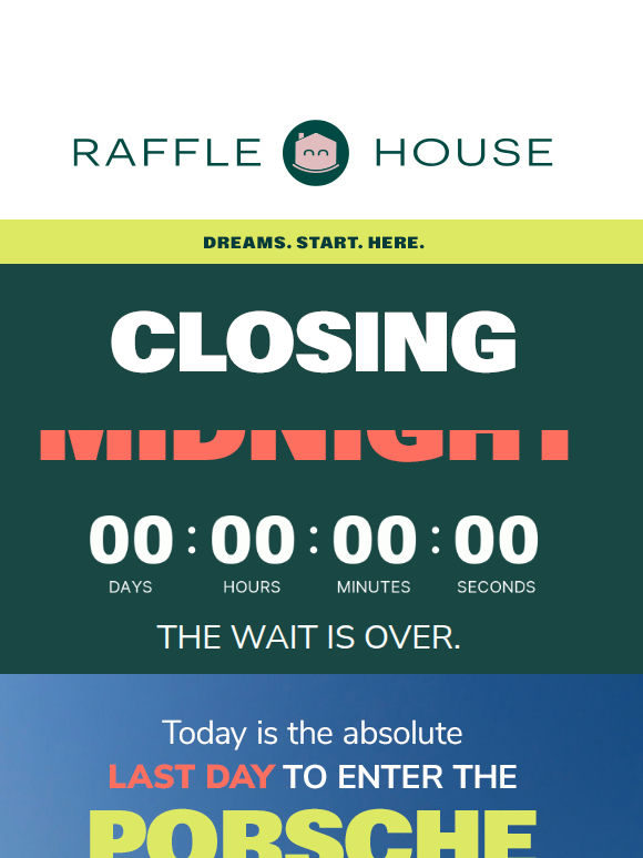Last chance : The £60k Porsche draw closes midnight