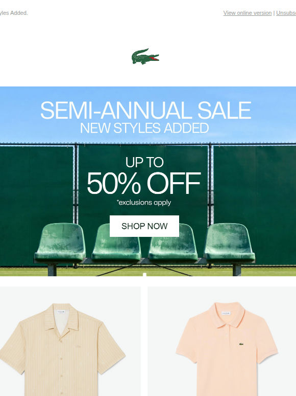 Up to 50% Off. Semi-Annual Sale.