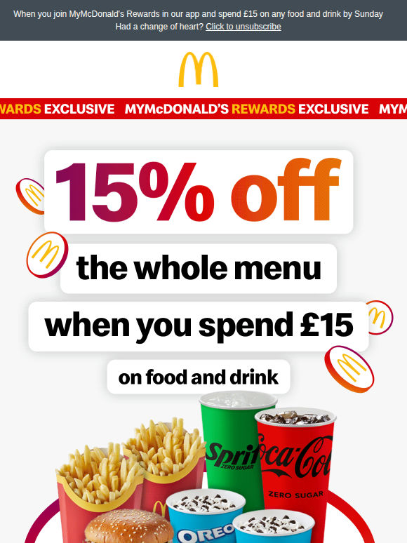 15% off the whole menu... again 🤭