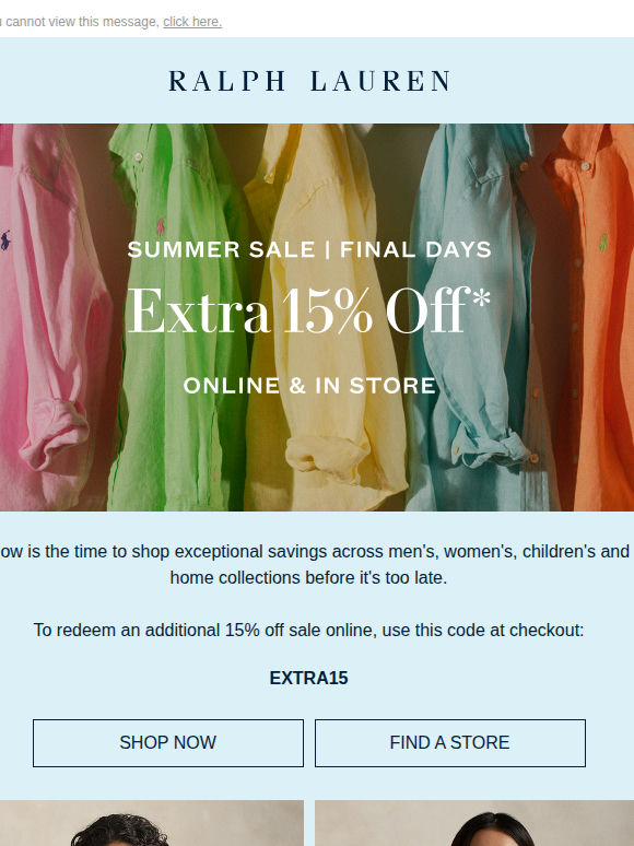 Final Days To Shop Our Summer Sale