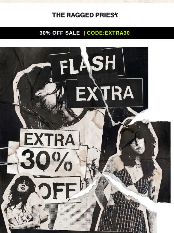 EXTRA 30% OFF - TODAY ONLY