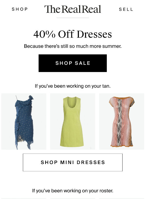 40% off dresses
