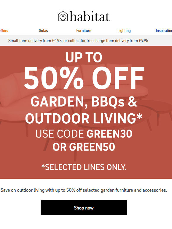 Up to 50% off selected garden ☀️
