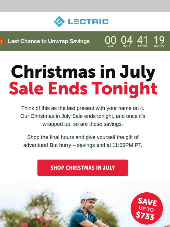 Christmas in July Ends Tonight 🎁