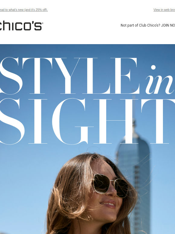 Just arrived: 25% off August-ready styles