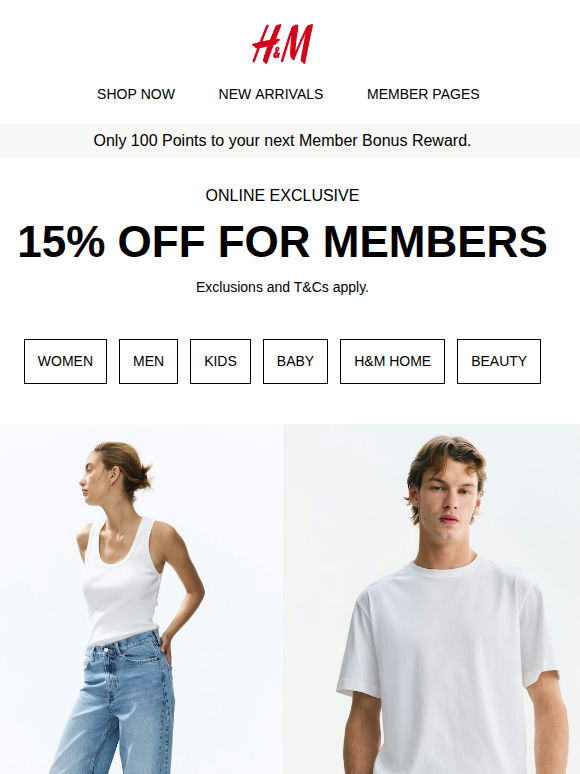 15% off for members