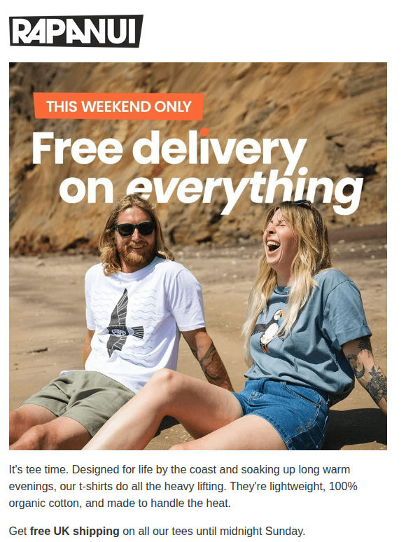 Free UK Delivery, All Weekend
