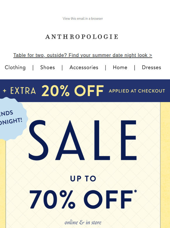 Last call: Extra 20% Off Sale