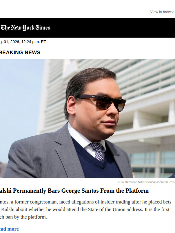 Breaking news: Kalshi gives first-ever permanent ban to George Santos