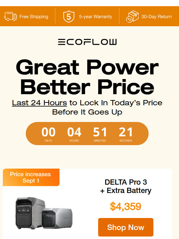 ⚡ Last 24 Hours: Power From $829 Before Prices Go Up