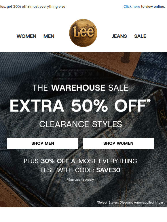 Shop the Warehouse Sale: 50% off Clearance