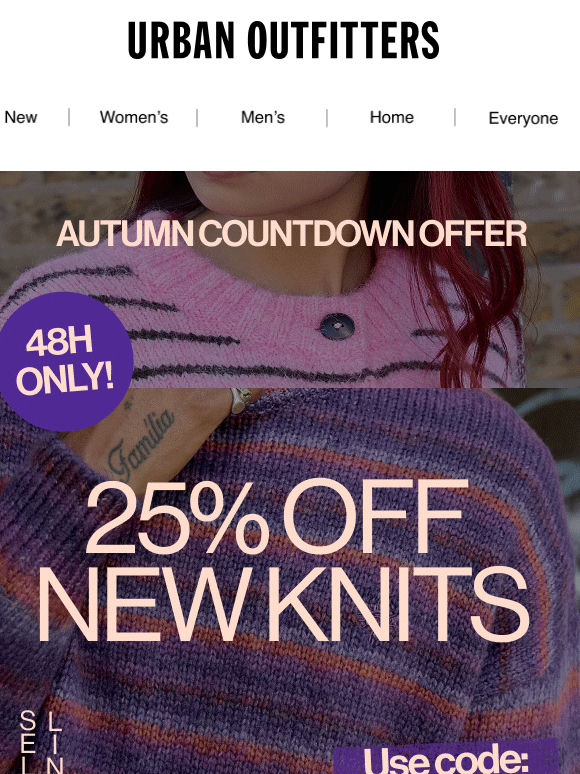 GET 25% OFF NEW KNITS 🚨