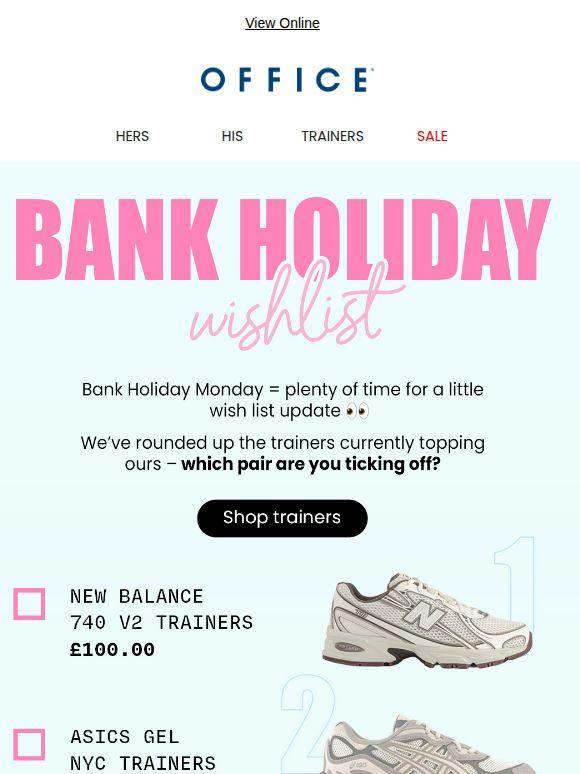 BANK HOLIDAY WISHLIST: LOADING...