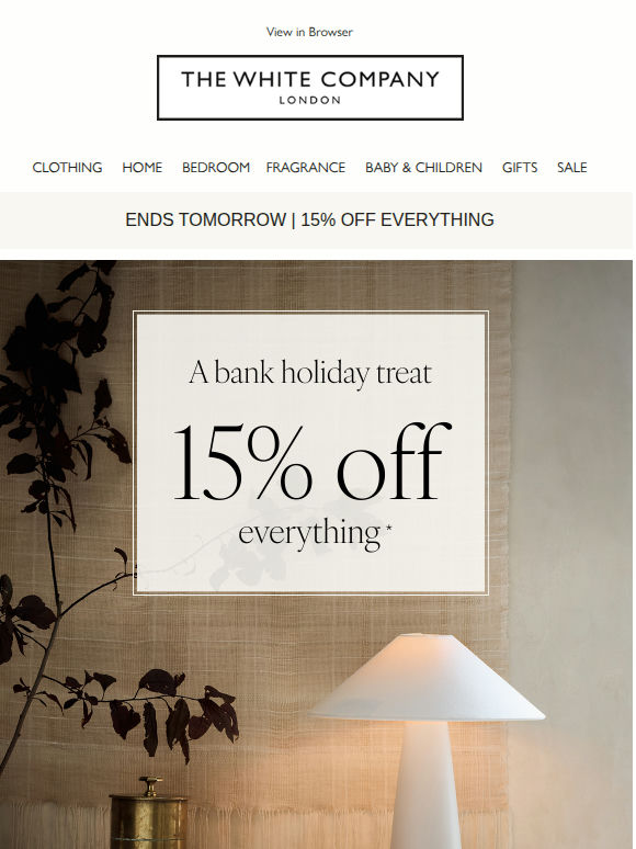 Ends tomorrow | 15% off everything