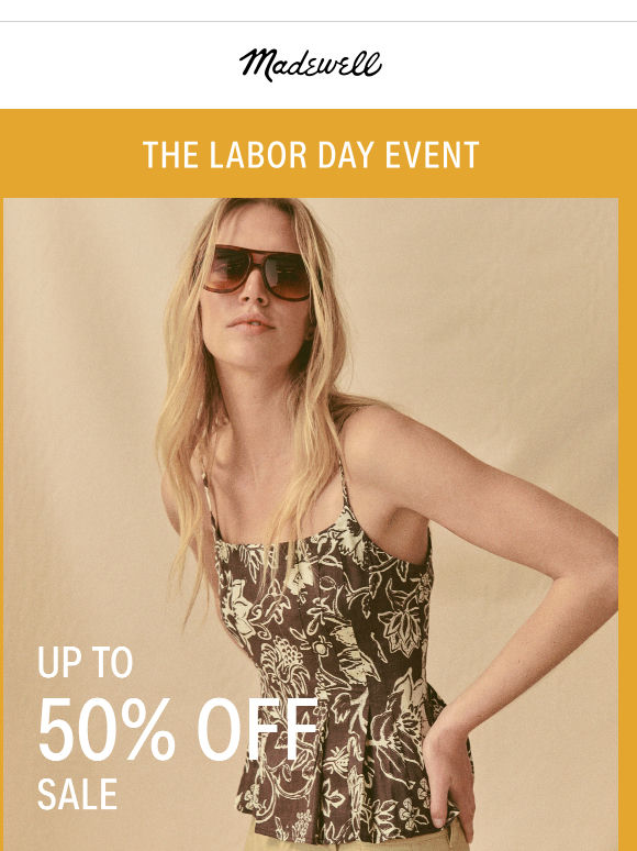 Happening now: up to 50% off sale styles