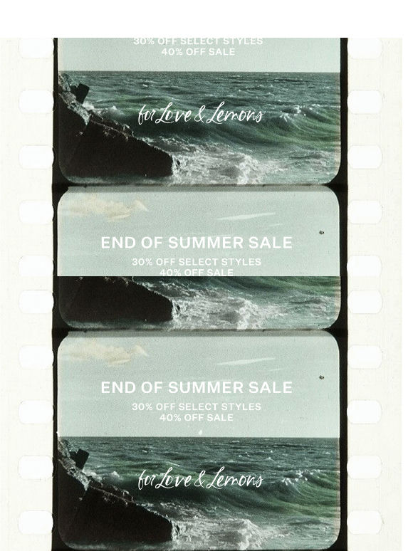 THE END OF SUMMER SALE