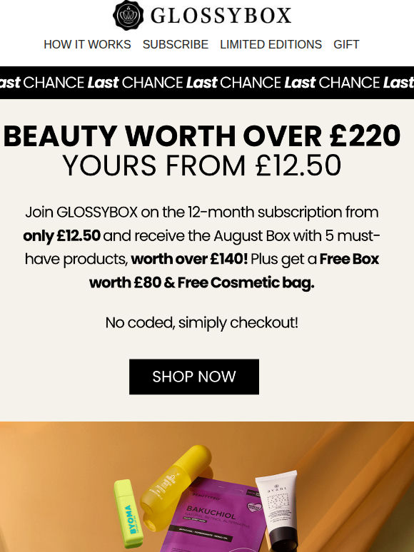 5 Hours Left: FREE Box (Worth £80)