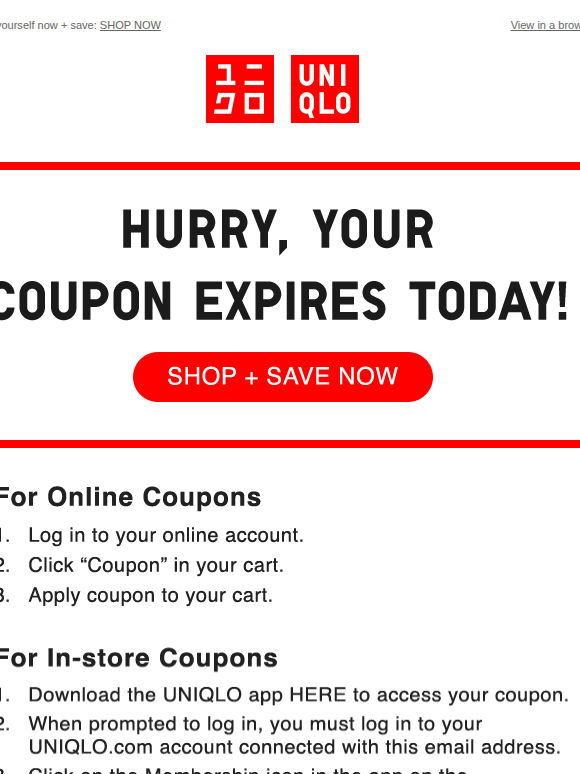 Your coupon expires today!