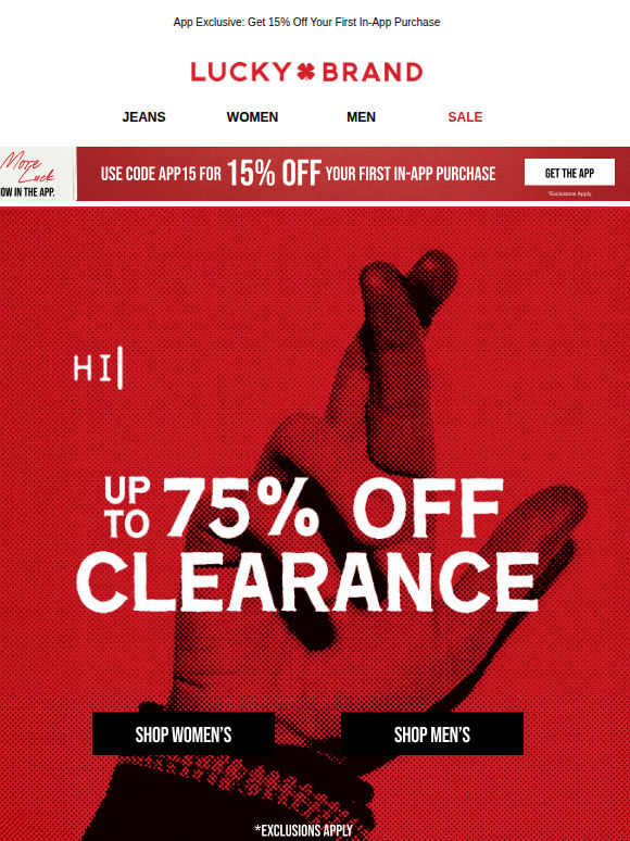 Up To 75% Off Clearance Is Yours To Shop