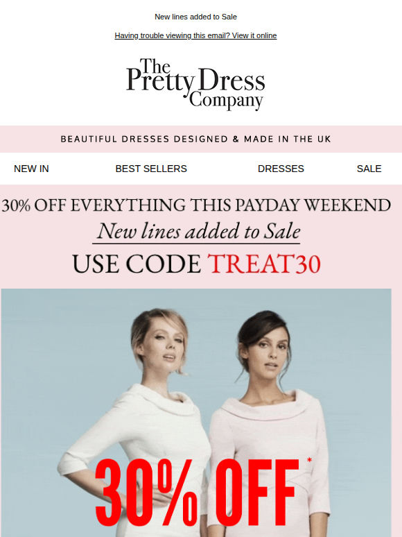 30% Off Everything this Payday weekend 👏