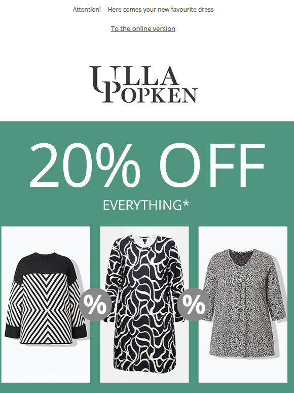 🔐 Exclusive for you: 20% off everything - Open email for code