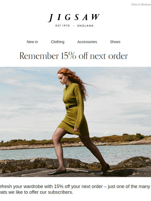 Don’t Forget About Your 15% off Voucher