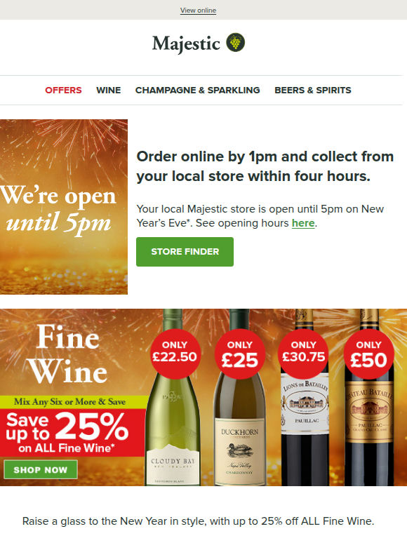 Need drinks for tonight? We’re open until 5pm